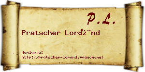 Pratscher Loránd névjegykártya