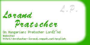 lorand pratscher business card